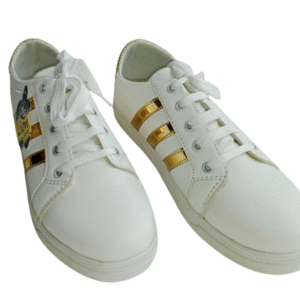 White Joggers with Golden Straps